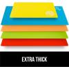 imageGORILLA GRIP 100 BPAFree Flexible Cutting Board Set of 5 Durable Plastic Mats with Food Icons for Meal Prepping Large and Mini Kitchen Chopping Mat Use for Meat Fish Vegetables Fruit MulticolorPack of 5