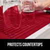 imageGORILLA GRIP 100 BPAFree Patented Silicone Dish Drying Mat for Kitchen Counter 18x16 Inch Water Catching Ribbed Design Easy Clean Waterproof Sink Liner Heat Resistant Fits Under Rack WhiteRed