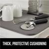 imageGORILLA GRIP 100 BPAFree Patented Silicone Dish Drying Mat for Kitchen Counter 18x16 Inch Water Catching Ribbed Design Easy Clean Waterproof Sink Liner Heat Resistant Fits Under Rack WhiteGray