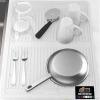 imageGORILLA GRIP 100 BPAFree Patented Silicone Dish Drying Mat for Kitchen Counter 18x16 Inch Water Catching Ribbed Design Easy Clean Waterproof Sink Liner Heat Resistant Fits Under Rack WhiteWhite