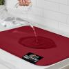 imageGORILLA GRIP 100 BPAFree Patented Silicone Dish Drying Mat for Kitchen Counter 18x16 Inch Water Catching Ribbed Design Easy Clean Waterproof Sink Liner Heat Resistant Fits Under Rack WhiteRed