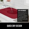 imageGORILLA GRIP 100 BPAFree Patented Silicone Dish Drying Mat for Kitchen Counter 18x16 Inch Water Catching Ribbed Design Easy Clean Waterproof Sink Liner Heat Resistant Fits Under Rack WhiteRed