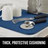 imageGORILLA GRIP 100 BPAFree Patented Silicone Dish Drying Mat for Kitchen Counter 18x16 Inch Water Catching Ribbed Design Easy Clean Waterproof Sink Liner Heat Resistant Fits Under Rack WhiteBlue