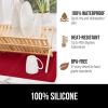 imageGORILLA GRIP 100 BPAFree Patented Silicone Dish Drying Mat for Kitchen Counter 18x16 Inch Water Catching Ribbed Design Easy Clean Waterproof Sink Liner Heat Resistant Fits Under Rack WhiteRed
