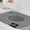 imageGORILLA GRIP 100 BPAFree Patented Silicone Dish Drying Mat for Kitchen Counter 18x16 Inch Water Catching Ribbed Design Easy Clean Waterproof Sink Liner Heat Resistant Fits Under Rack WhiteGray