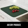 imageGORILLA GRIP 100 BPAFree Patented Silicone Dish Drying Mat for Kitchen Counter 18x16 Inch Water Catching Ribbed Design Easy Clean Waterproof Sink Liner Heat Resistant Fits Under Rack WhiteHunter Green