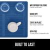 imageGORILLA GRIP 100 BPAFree Patented Silicone Dish Drying Mat for Kitchen Counter 18x16 Inch Water Catching Ribbed Design Easy Clean Waterproof Sink Liner Heat Resistant Fits Under Rack WhiteBlue