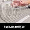 imageGORILLA GRIP 100 BPAFree Patented Silicone Dish Drying Mat for Kitchen Counter 18x16 Inch Water Catching Ribbed Design Easy Clean Waterproof Sink Liner Heat Resistant Fits Under Rack WhiteAlmond