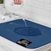 imageGORILLA GRIP 100 BPAFree Patented Silicone Dish Drying Mat for Kitchen Counter 18x16 Inch Water Catching Ribbed Design Easy Clean Waterproof Sink Liner Heat Resistant Fits Under Rack WhiteBlue