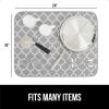 imageGORILLA GRIP 100 BPAFree Patented Silicone Dish Drying Mat for Kitchen Counter 18x16 Inch Water Catching Ribbed Design Easy Clean Waterproof Sink Liner Heat Resistant Fits Under Rack WhiteQuatrefoil