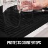 imageGORILLA GRIP 100 BPAFree Patented Silicone Dish Drying Mat for Kitchen Counter 18x16 Inch Water Catching Ribbed Design Easy Clean Waterproof Sink Liner Heat Resistant Fits Under Rack WhiteBlack
