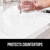 imageGORILLA GRIP 100 BPAFree Patented Silicone Dish Drying Mat for Kitchen Counter 18x16 Inch Water Catching Ribbed Design Easy Clean Waterproof Sink Liner Heat Resistant Fits Under Rack WhiteWhite