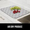 imageGORILLA GRIP 100 BPAFree Patented Silicone Dish Drying Mat for Kitchen Counter 18x16 Inch Water Catching Ribbed Design Easy Clean Waterproof Sink Liner Heat Resistant Fits Under Rack WhiteQuatrefoil