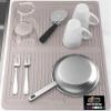 imageGORILLA GRIP 100 BPAFree Patented Silicone Dish Drying Mat for Kitchen Counter 18x16 Inch Water Catching Ribbed Design Easy Clean Waterproof Sink Liner Heat Resistant Fits Under Rack WhiteAlmond