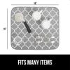 imageGORILLA GRIP 100 BPAFree Patented Silicone Dish Drying Mat for Kitchen Counter 18x16 Inch Water Catching Ribbed Design Easy Clean Waterproof Sink Liner Heat Resistant Fits Under Rack WhiteQuatrefoil