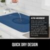 imageGORILLA GRIP 100 BPAFree Patented Silicone Dish Drying Mat for Kitchen Counter 18x16 Inch Water Catching Ribbed Design Easy Clean Waterproof Sink Liner Heat Resistant Fits Under Rack WhiteBlue