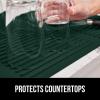 imageGORILLA GRIP 100 BPAFree Patented Silicone Dish Drying Mat for Kitchen Counter 18x16 Inch Water Catching Ribbed Design Easy Clean Waterproof Sink Liner Heat Resistant Fits Under Rack WhiteHunter Green