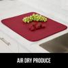 imageGORILLA GRIP 100 BPAFree Patented Silicone Dish Drying Mat for Kitchen Counter 18x16 Inch Water Catching Ribbed Design Easy Clean Waterproof Sink Liner Heat Resistant Fits Under Rack WhiteRed