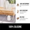imageGORILLA GRIP 100 BPAFree Patented Silicone Dish Drying Mat for Kitchen Counter 18x16 Inch Water Catching Ribbed Design Easy Clean Waterproof Sink Liner Heat Resistant Fits Under Rack WhiteGray