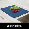 imageGORILLA GRIP 100 BPAFree Patented Silicone Dish Drying Mat for Kitchen Counter 18x16 Inch Water Catching Ribbed Design Easy Clean Waterproof Sink Liner Heat Resistant Fits Under Rack WhiteBlue