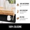 imageGORILLA GRIP 100 BPAFree Patented Silicone Dish Drying Mat for Kitchen Counter 18x16 Inch Water Catching Ribbed Design Easy Clean Waterproof Sink Liner Heat Resistant Fits Under Rack WhiteBlack