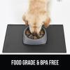 imageGORILLA GRIP 100 Waterproof Raised Edge BPA Free Silicone Pet Feeding Mat Dog Cat Food Mats Contain Spills Protects Floors Placemats for Cats and Dogs Water Bowl Pets Accessories 185x115 GrayCharcoal