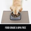 imageGORILLA GRIP 100 Waterproof Raised Edge BPA Free Silicone Pet Feeding Mat Dog Cat Food Mats Contain Spills Protects Floors Placemats for Cats and Dogs Water Bowl Pets Accessories 185x115 GrayBeige