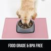 imageGORILLA GRIP 100 Waterproof Raised Edge BPA Free Silicone Pet Feeding Mat Dog Cat Food Mats Contain Spills Protects Floors Placemats for Cats and Dogs Water Bowl Pets Accessories 185x115 GrayPink