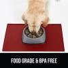 imageGORILLA GRIP 100 Waterproof Raised Edge BPA Free Silicone Pet Feeding Mat Dog Cat Food Mats Contain Spills Protects Floors Placemats for Cats and Dogs Water Bowl Pets Accessories 185x115 GrayRed