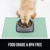 imageGORILLA GRIP 100 Waterproof Raised Edge BPA Free Silicone Pet Feeding Mat Dog Cat Food Mats Contain Spills Protects Floors Placemats for Cats and Dogs Water Bowl Pets Accessories 185x115 GrayMint