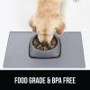 imageGORILLA GRIP 100 Waterproof Raised Edge BPA Free Silicone Pet Feeding Mat Dog Cat Food Mats Contain Spills Protects Floors Placemats for Cats and Dogs Water Bowl Pets Accessories 185x115 GrayLight Gray