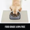 imageGORILLA GRIP 100 Waterproof Raised Edge BPA Free Silicone Pet Feeding Mat Dog Cat Food Mats Contain Spills Protects Floors Placemats for Cats and Dogs Water Bowl Pets Accessories 185x115 GrayCream