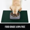 imageGORILLA GRIP 100 Waterproof Raised Edge BPA Free Silicone Pet Feeding Mat Dog Cat Food Mats Contain Spills Protects Floors Placemats for Cats and Dogs Water Bowl Pets Accessories 185x115 GrayHunter Green