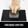 imageGORILLA GRIP 100 Waterproof Raised Edge BPA Free Silicone Pet Feeding Mat Dog Cat Food Mats Contain Spills Protects Floors Placemats for Cats and Dogs Water Bowl Pets Accessories 185x115 GrayBlack