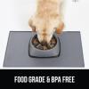 imageGORILLA GRIP 100 Waterproof Raised Edge BPA Free Silicone Pet Feeding Mat Dog Cat Food Mats Contain Spills Protects Floors Placemats for Cats and Dogs Water Bowl Pets Accessories 185x115 GrayGray