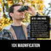 imageGORILLA GRIP 10x25 Compact Binoculars for Adults with Strap Superior High Powered Clear 10X Magnification Lightweight Bird Watching Hunting Stargazing Adjustable Eye Cups GreenHunter Green