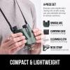 imageGORILLA GRIP 10x25 Compact Binoculars for Adults with Strap Superior High Powered Clear 10X Magnification Lightweight Bird Watching Hunting Stargazing Adjustable Eye Cups GreenHunter Green