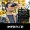 imageGORILLA GRIP 10x25 Compact Binoculars for Adults with Strap Superior High Powered Clear 10X Magnification Lightweight Bird Watching Hunting Stargazing Adjustable Eye Cups GreenBlack