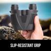imageGORILLA GRIP 10x25 Compact Binoculars for Adults with Strap Superior High Powered Clear 10X Magnification Lightweight Bird Watching Hunting Stargazing Adjustable Eye Cups GreenBlack