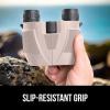 imageGORILLA GRIP 10x25 Compact Binoculars for Adults with Strap Superior High Powered Clear 10X Magnification Lightweight Bird Watching Hunting Stargazing Adjustable Eye Cups GreenKhaki