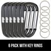 imageGORILLA GRIP 3 Inch Heavy Duty Aluminum Carabiner Clip Clips Holds 170lbs Rust ScratchResistant Mini Keychain Carabiners for Keys Small Ring Hooks Bag Backpack PurseBlackOrangeBlue