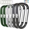 imageGORILLA GRIP 3 Inch Heavy Duty Aluminum Carabiner Clip Clips Holds 170lbs Rust ScratchResistant Mini Keychain Carabiners for Keys Small Ring Hooks Bag Backpack PurseBlackSilverHunter Green