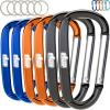 imageGORILLA GRIP 3 Inch Heavy Duty Aluminum Carabiner Clip Clips Holds 170lbs Rust ScratchResistant Mini Keychain Carabiners for Keys Small Ring Hooks Bag Backpack PurseBlackOrangeBlue