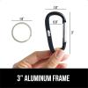 imageGORILLA GRIP 3 Inch Heavy Duty Aluminum Carabiner Clip Clips Holds 170lbs Rust ScratchResistant Mini Keychain Carabiners for Keys Small Ring Hooks Bag Backpack PurseBlack