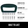 imageGORILLA GRIP BPAFree Chicken Shredder Meat Claws Sharp Stainless Steel Food Shredding Fork Comfortable Handle Easily Shred Pulled Pork Taco Meats Kitchen Smoker BBQ Tool Dishwasher Safe BlackHunter Green