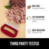 imageGORILLA GRIP BPAFree Chicken Shredder Meat Claws Sharp Stainless Steel Food Shredding Fork Comfortable Handle Easily Shred Pulled Pork Taco Meats Kitchen Smoker BBQ Tool Dishwasher Safe BlackRed