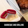 imageGORILLA GRIP BPAFree Chicken Shredder Meat Claws Sharp Stainless Steel Food Shredding Fork Comfortable Handle Easily Shred Pulled Pork Taco Meats Kitchen Smoker BBQ Tool Dishwasher Safe BlackRed