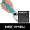 imageGORILLA GRIP BPAFree Heavy Duty Ice Cream Scoop Comfortable Ergonomic Handle Professional Grade Scooper for Perfect Round Scoops Spoon Frozen Hard Gelato Sorbet Cookie Dough Kitchen Tool BlackTurquoise