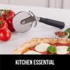 imageGORILLA GRIP BPAFree Large Pizza Cutter Wheel 9 Inch Sharp Stainless Steel Blade Slip Resistant Handle with Thumb Guard Protection Slice Thick or Thin Pizzas Pie Pastries in Seconds WhiteBlack