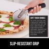 imageGORILLA GRIP BPAFree Large Pizza Cutter Wheel 9 Inch Sharp Stainless Steel Blade Slip Resistant Handle with Thumb Guard Protection Slice Thick or Thin Pizzas Pie Pastries in Seconds WhiteBlack